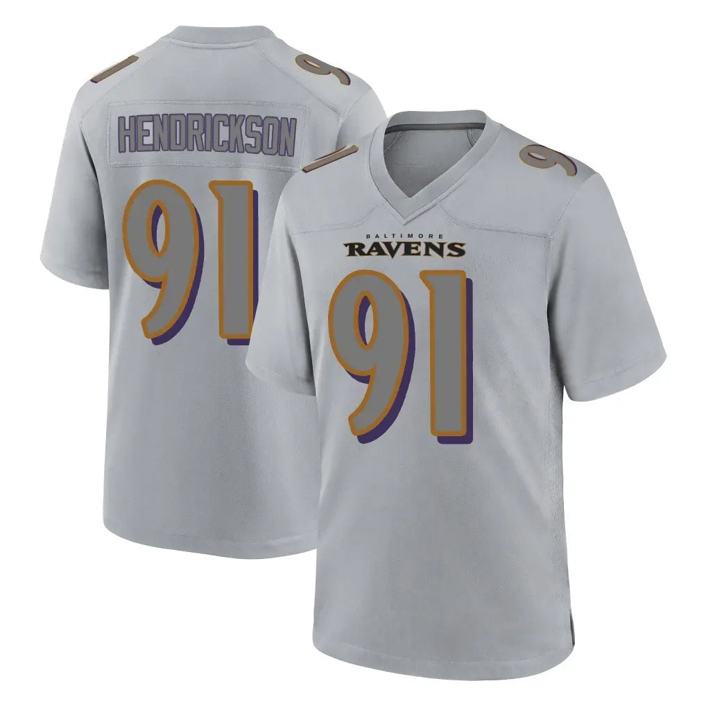 Elroe B.Ravens #91 Trey Hendrickson Player Gray Replica Game Stitched Jerseys