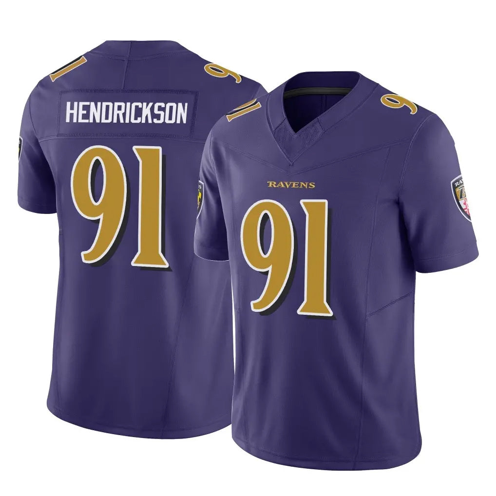 Elroe B.Ravens #91 Trey Hendrickson Player Purple Vapor F.U.S.E. Limited Game Stitched Jerseys