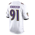 Elroe B.Ravens #91 Trey Hendrickson Player White Alternate Home Game Stitched Jerseys