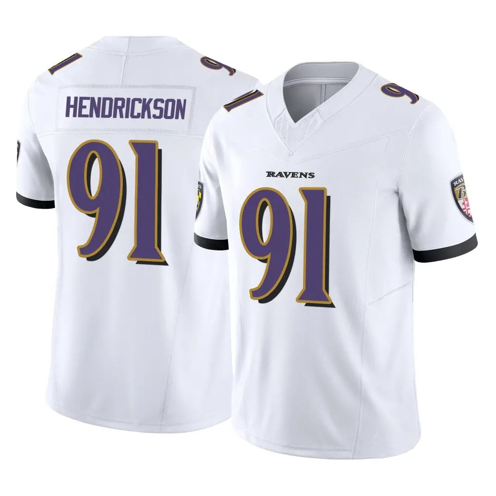 Elroe B.Ravens #91 Trey Hendrickson Player White Vapor F.U.S.E. Limited Stitched Jerseys