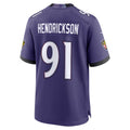 Elroe B.Ravens #91 Trey Hendrickson Purple Team Game Stitched Jerseys