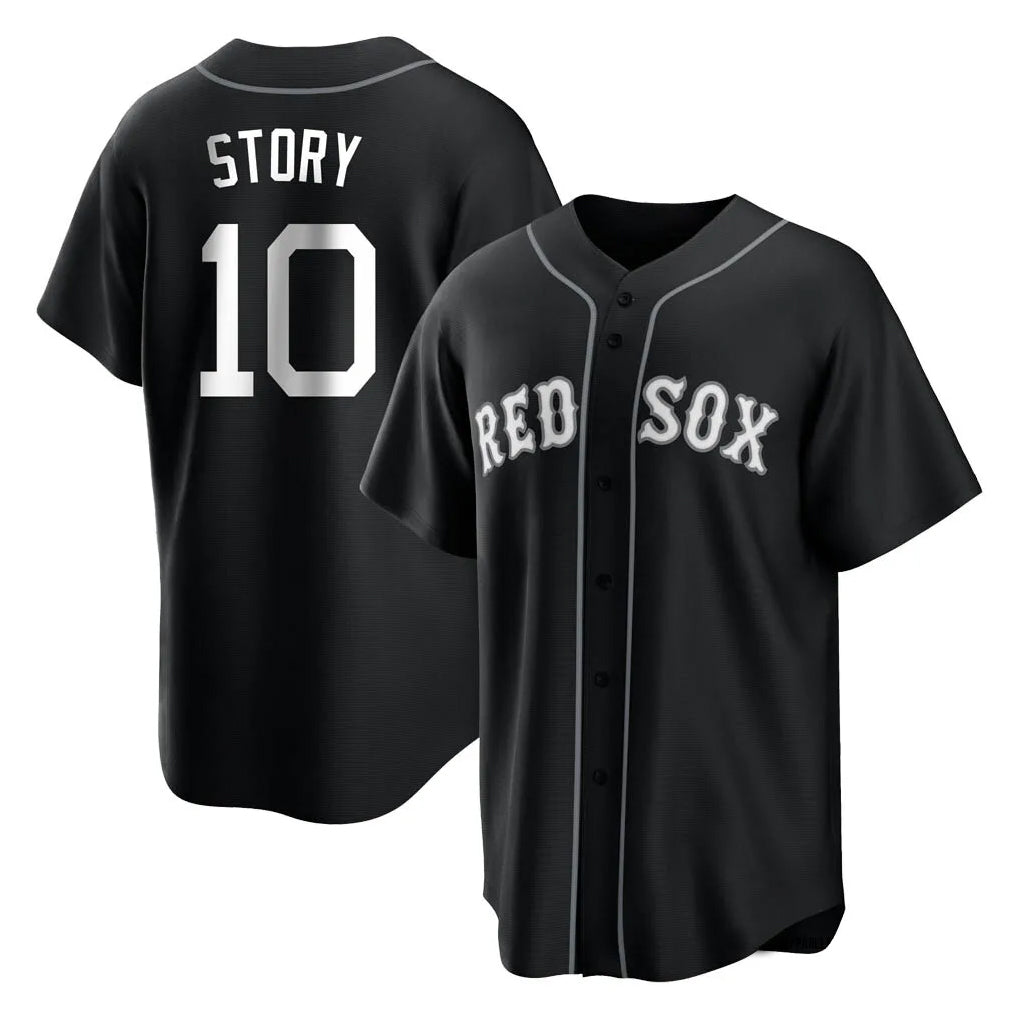 Elroe B.Red Sox #10 Trevor Story Player Black Home Game Stitched Jerseys