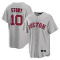 Elroe B.Red Sox #10 Trevor Story Player Gray Road Home Game Stitched Jerseys