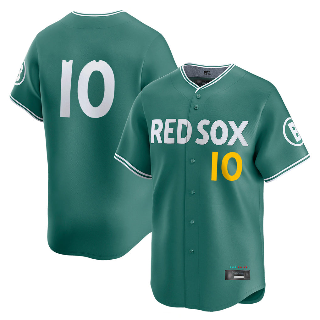 Elroe B.Red Sox #10 Trevor Story Player Green City Connect Limited Home Game Stitched Jerseys