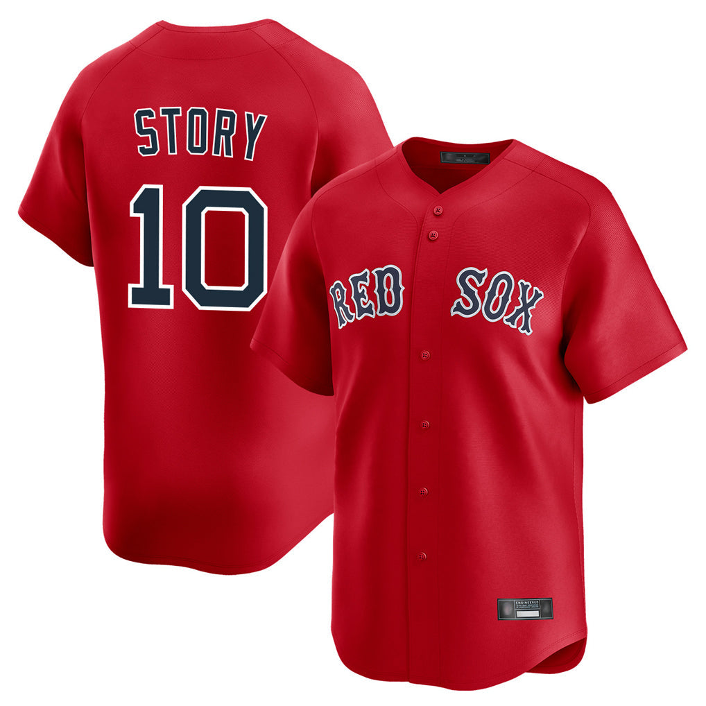 Elroe B.Red Sox #10 Trevor Story Player Red Limited Home Game Stitched Jerseys