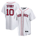 Elroe B.Red Sox #10 Trevor Story Player White Home Game Stitched Jerseys