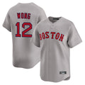 Elroe B.Red Sox #12 Connor Wong Player Gray Road Limited Home Game Stitched Jerseys