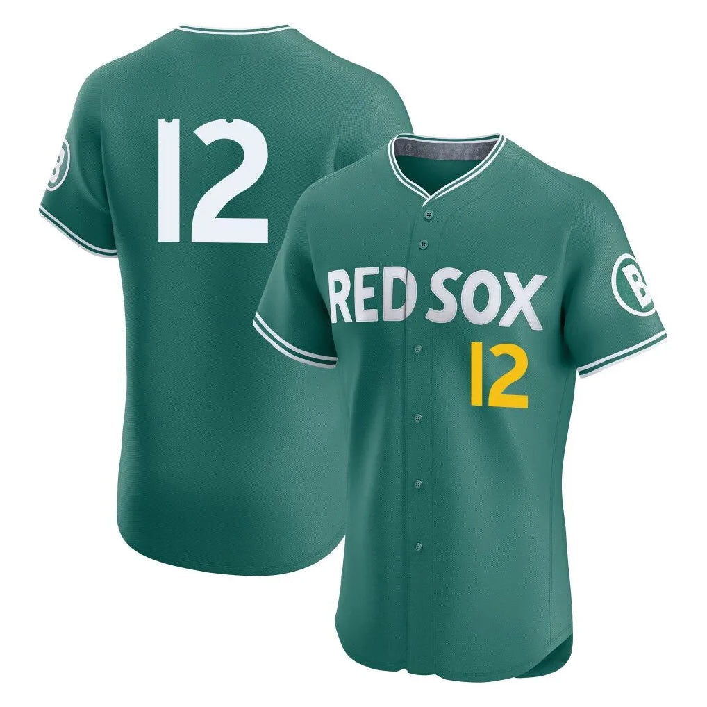 Elroe B.Red Sox #12 Connor Wong Player Green City Connect Limited Elite Home Game Stitched Jerseys