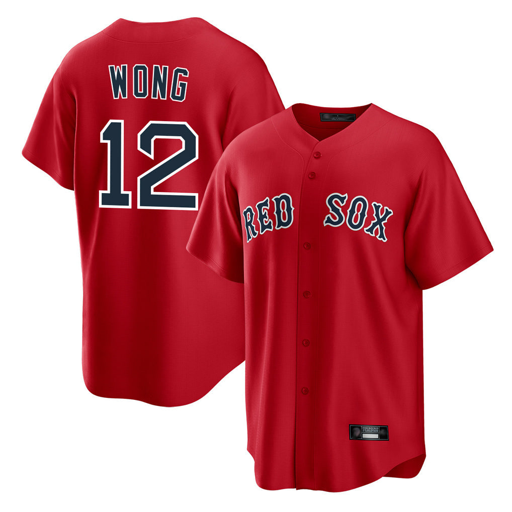 Elroe B.Red Sox #12 Connor Wong Player Red Home Game Stitched Jerseys