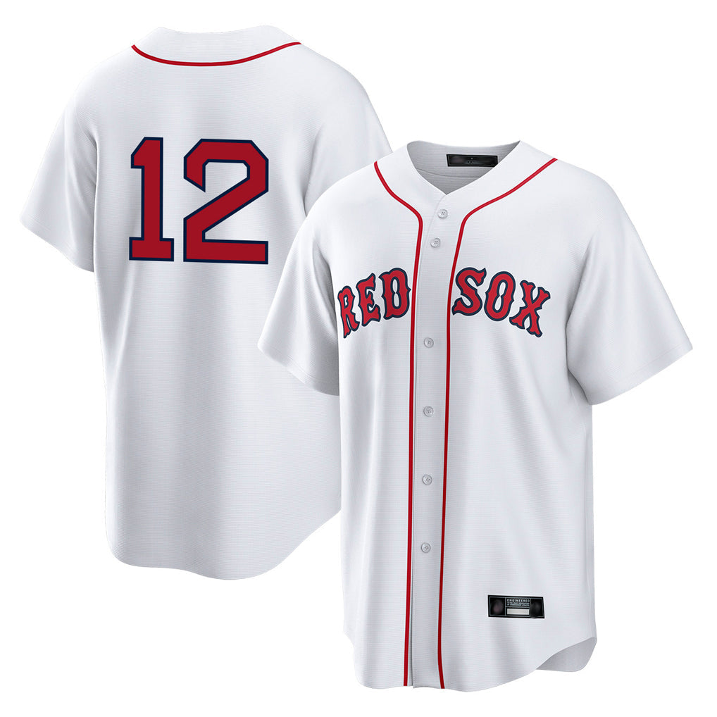 Elroe B.Red Sox #12 Connor Wong Player White Home Game Stitched Jerseys