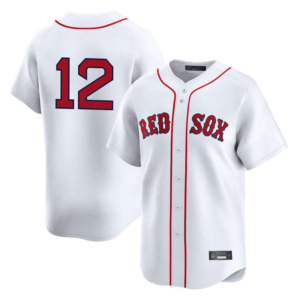 Elroe B.Red Sox #12 Connor Wong Player White Limited Home Game Stitched Jerseys