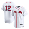 Elroe B.Red Sox #12 Connor Wong Player White Limited Home Game Stitched Jerseys