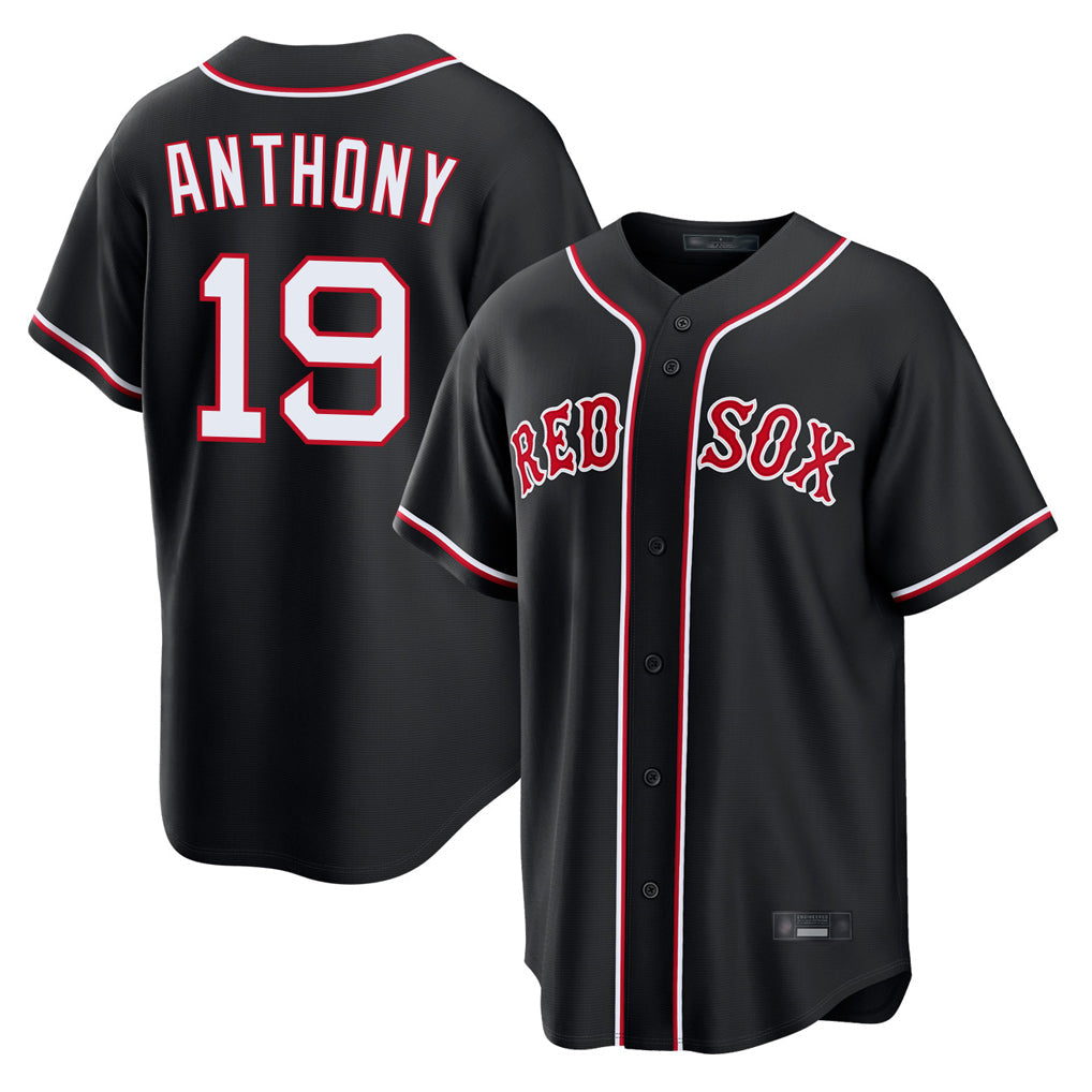 Elroe B.Red Sox #19 Roman Anthony Player Black Out Home Game Stitched Jerseys