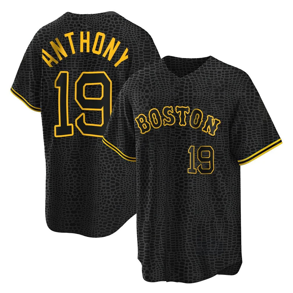 Elroe B.Red Sox #19 Roman Anthony Player Black Snake Skin City Home Game Stitched Jerseys