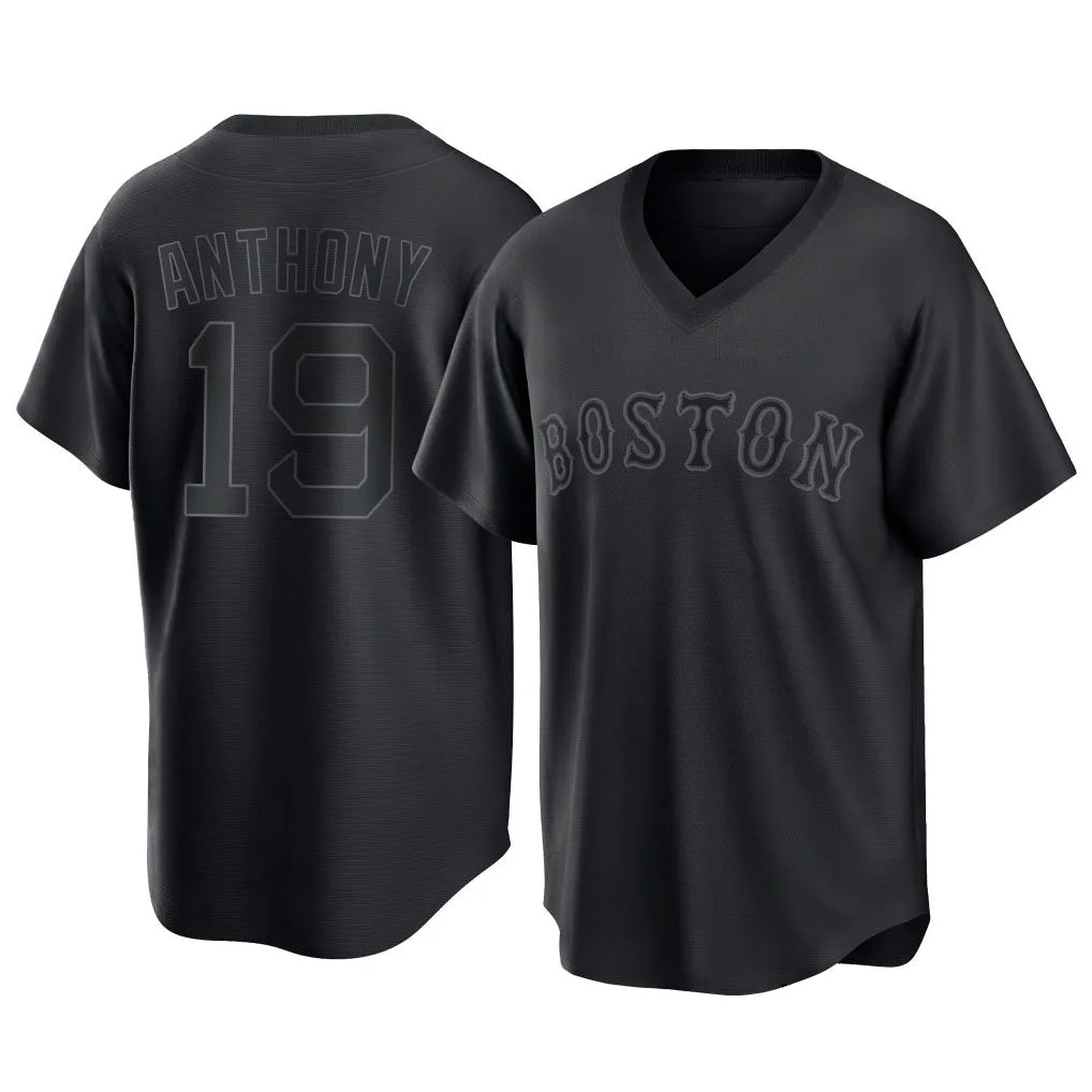 Elroe B.Red Sox #19 Roman Anthony Player Black T-shirt Home Game Stitched Jerseys