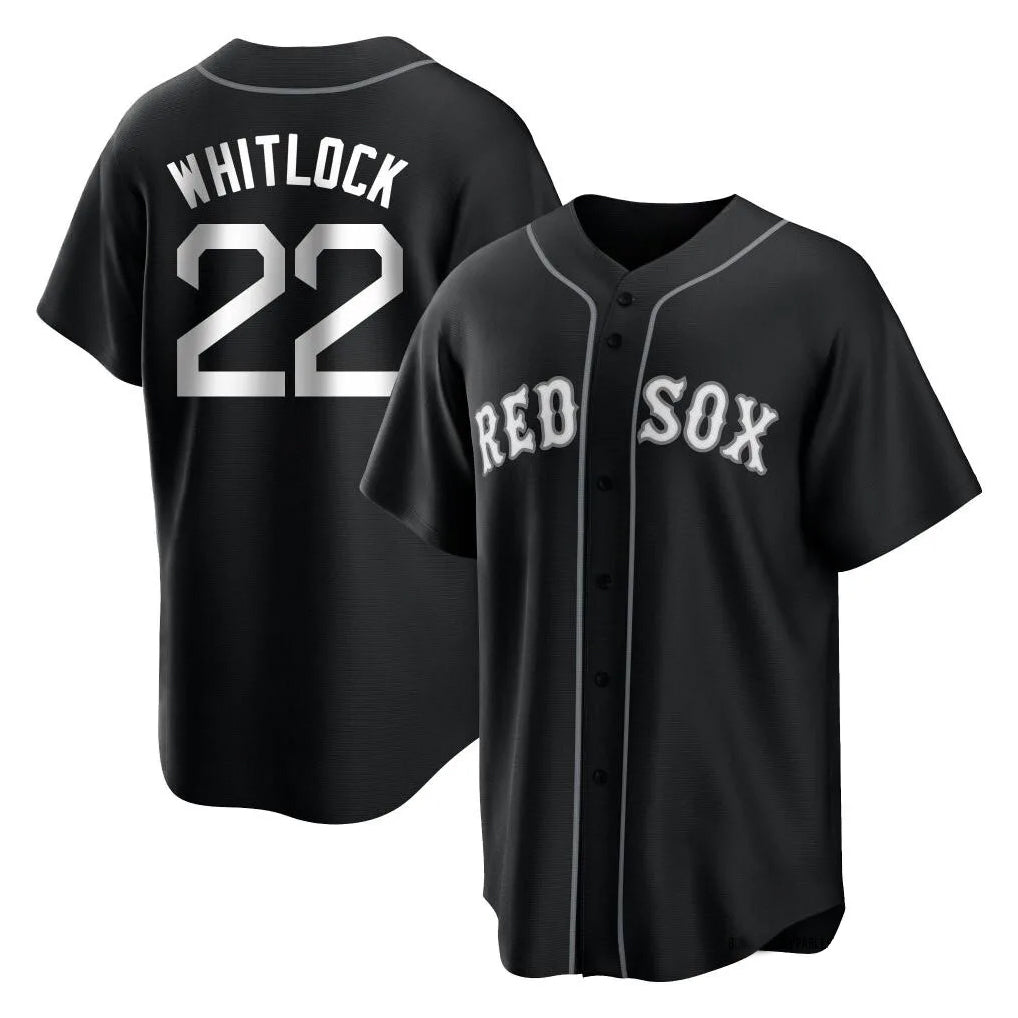 Elroe B.Red Sox #22 Garrett Whitlock Player Black Home Game Stitched Jerseys
