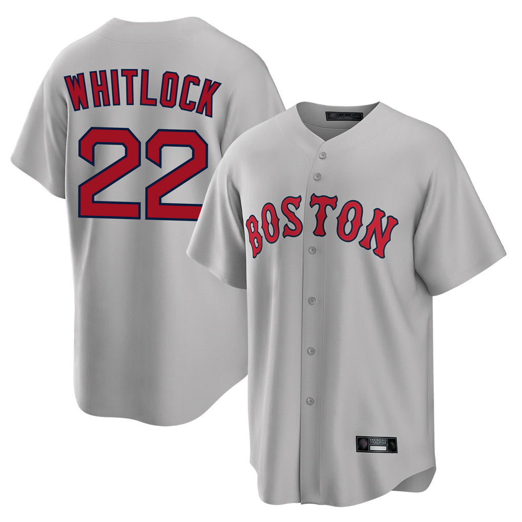 Elroe B.Red Sox #22 Garrett Whitlock Player Gray Road Home Game Stitched Jerseys