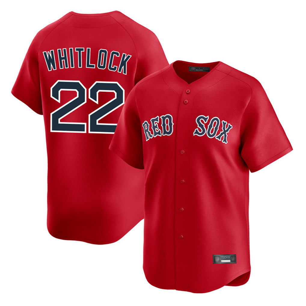 Elroe B.Red Sox #22 Garrett Whitlock Player Red Limited Home Game Stitched Jerseys