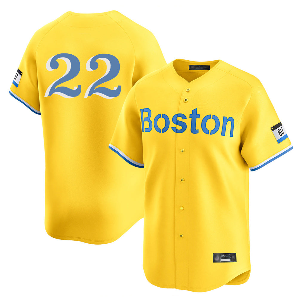 Elroe B.Red Sox #22 Garrett Whitlock Player Yellow Limited Home Game Stitched Jerseys