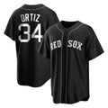 Elroe B.Red Sox #34 David Ortiz Player Black Home Game Stitched Jerseys