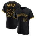 Elroe B.Red Sox #34 David Ortiz Player Black Snake Skin City Limited Elite Home Stitched Jerseys