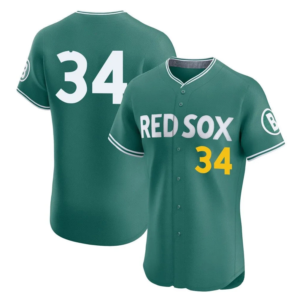 Elroe B.Red Sox #34 David Ortiz Player Green City Connect Limited Elite Home Game Stitched Jerseys