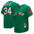 Elroe B.Red Sox #34 David Ortiz Player Green Mitchell & Ness Cooperstown Collection Mesh Home Stitched Jerseys