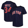 Elroe B.Red Sox #34 David Ortiz Player Navy Mitchell & Ness Cooperstown Collection Mesh Home Stitched Jerseys