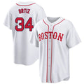 Elroe B.Red Sox #34 David Ortiz Player White Game Home Stitched Jerseys