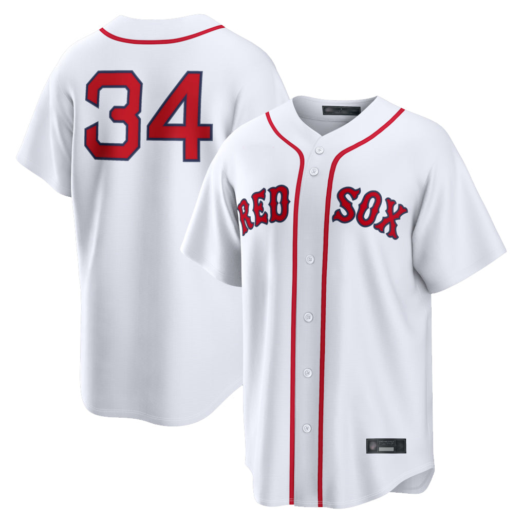 Elroe B.Red Sox #34 David Ortiz Player White Home Game Stitched Jerseys