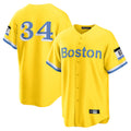 Elroe B.Red Sox #34 David Ortiz Player Yellow Home Game Stitched Jerseys