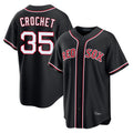 Elroe B.Red Sox #35 Garrett Crochet Player Black Out Home Game Stitched Jerseys