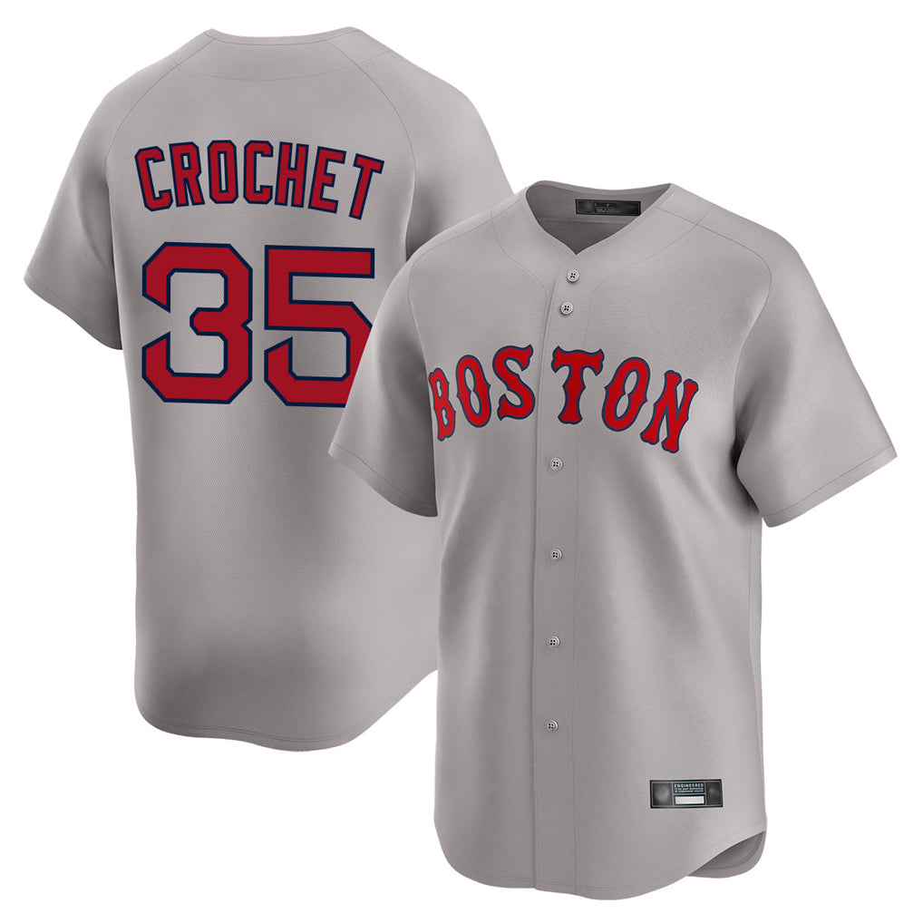 Elroe B.Red Sox #35 Garrett Crochet Player Gray Road Limited Home Game Stitched Jerseys
