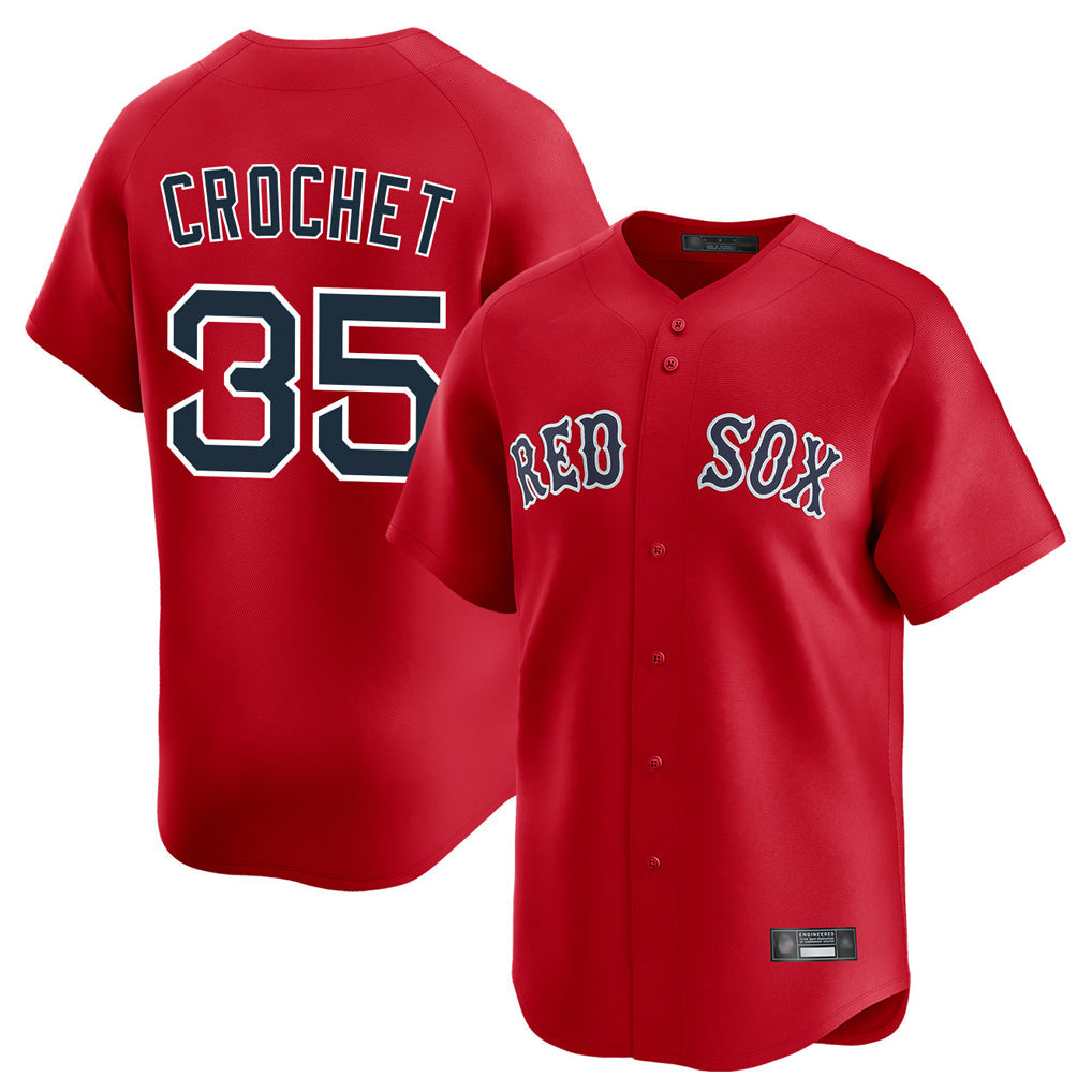 Elroe B.Red Sox #35 Garrett Crochet Player Red Limited Home Game Stitched Jerseys