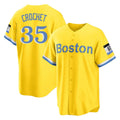 Elroe B.Red Sox #35 Garrett Crochet Player Yellow Home Game Stitched Jerseys