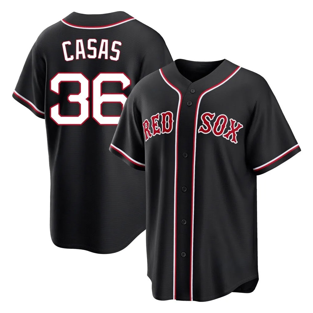 Elroe B.Red Sox #36 Triston Casas Player Black Out Home Game Stitched Jerseys