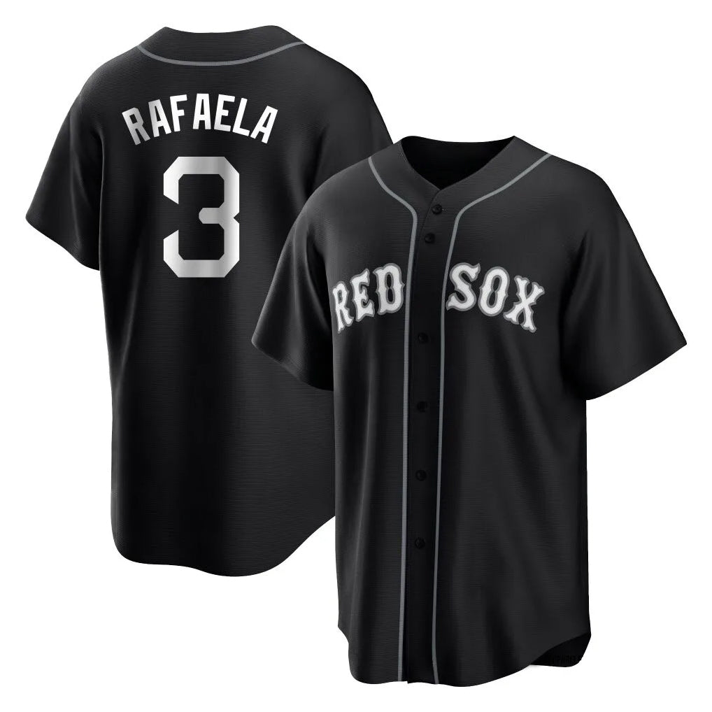 Elroe B.Red Sox #3 Ceddanne Rafaela Player Black Home Game Stitched Jerseys