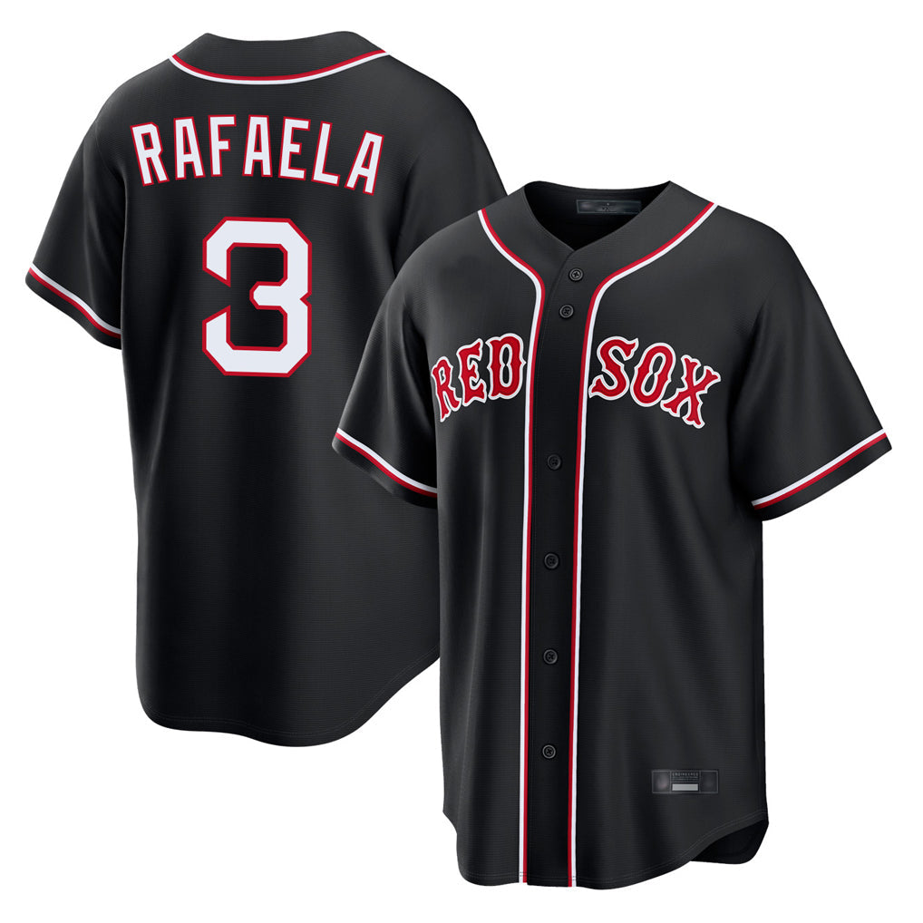 Elroe B.Red Sox #3 Ceddanne Rafaela Player Black Out Home Game Stitched Jerseys
