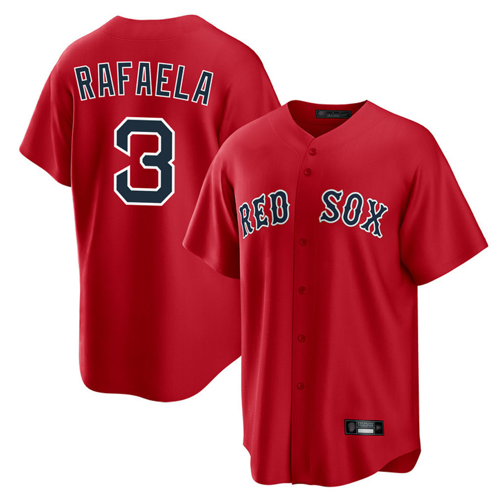 Elroe B.Red Sox #3 Ceddanne Rafaela Player Red Home Game Stitched Jersey