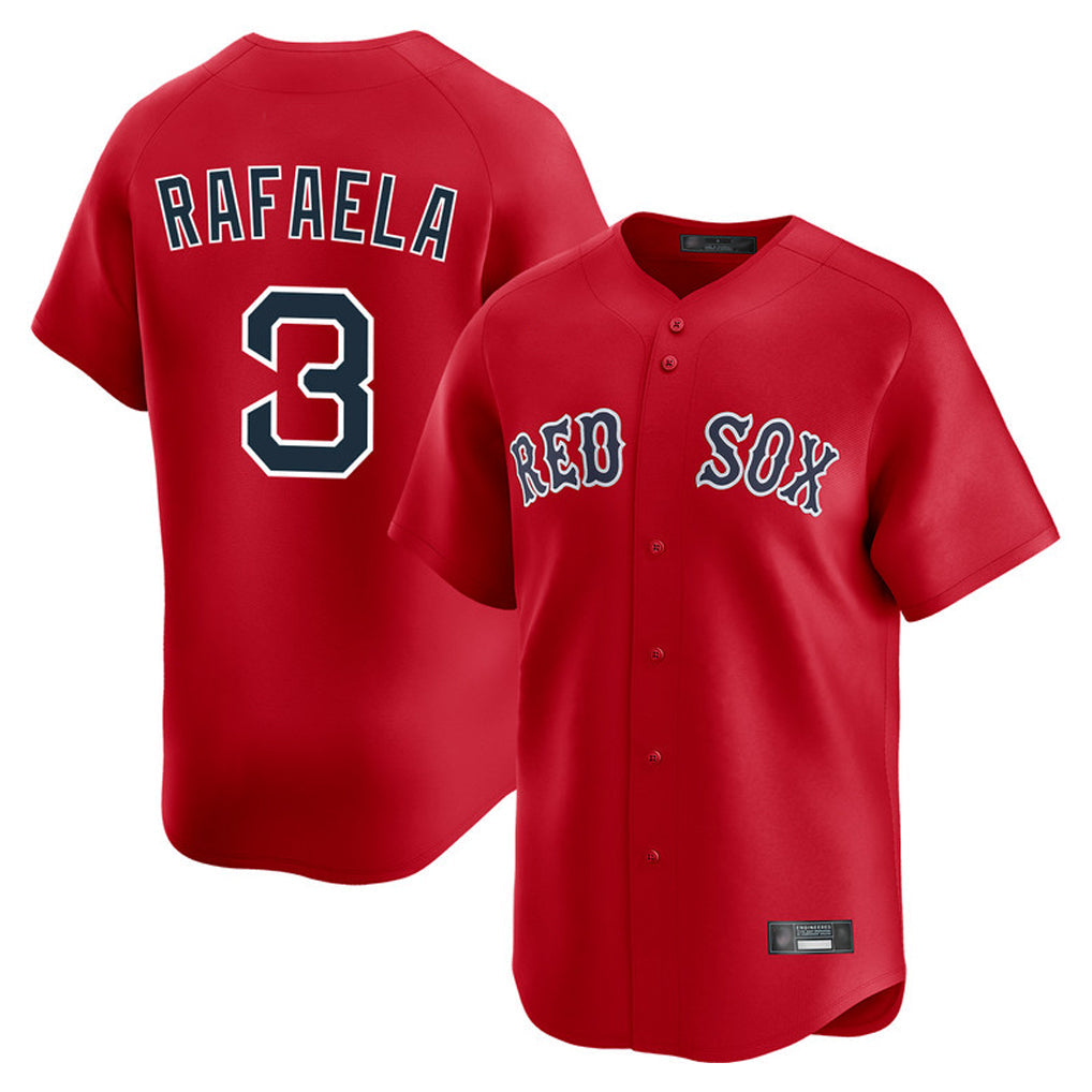 Elroe B.Red Sox #3 Ceddanne Rafaela Player Red Limited Home Game Stitched Jersey