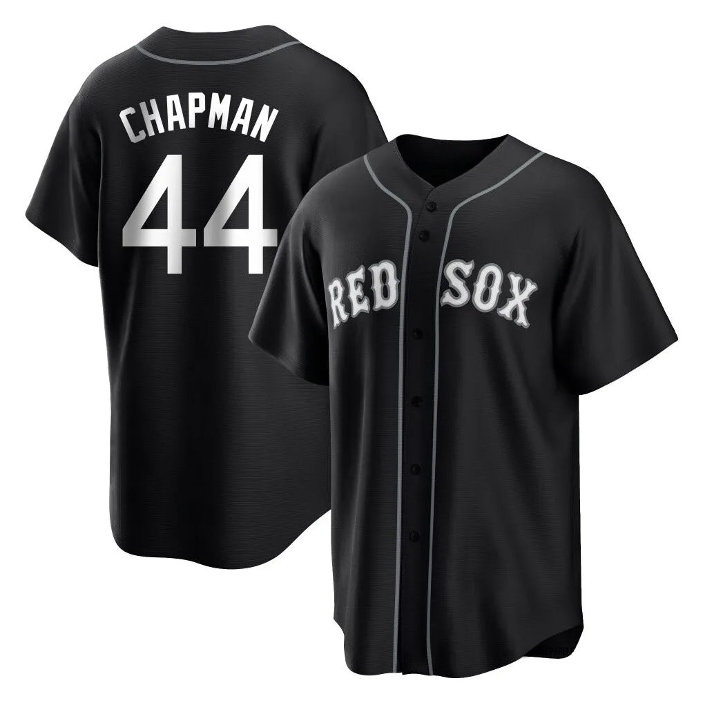 Elroe B.Red Sox #44 Aroldis Chapman Player Black Home Game Stitched Jerseys