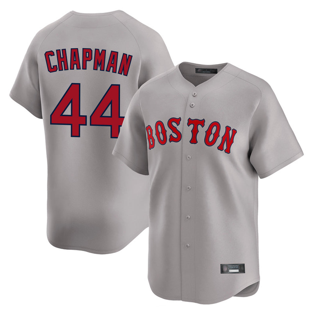 Elroe B.Red Sox #44 Aroldis Chapman Player Gray Road Limited Home Game Stitched Jerseys