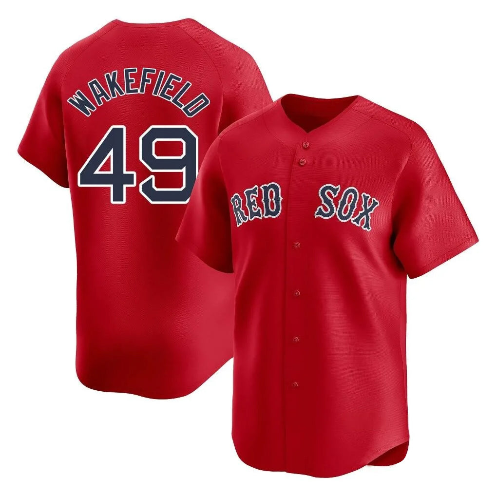 Elroe B.Red Sox #49 Tim Wakefield Player Red Limited Home Game Stitched Jerseys