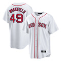 Elroe B.Red Sox #49 Tim Wakefield Player White Home Game Stitched Jerseys