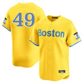 Elroe B.Red Sox #49 Tim Wakefield Player Yellow Limited Home Game Stitched Jerseys