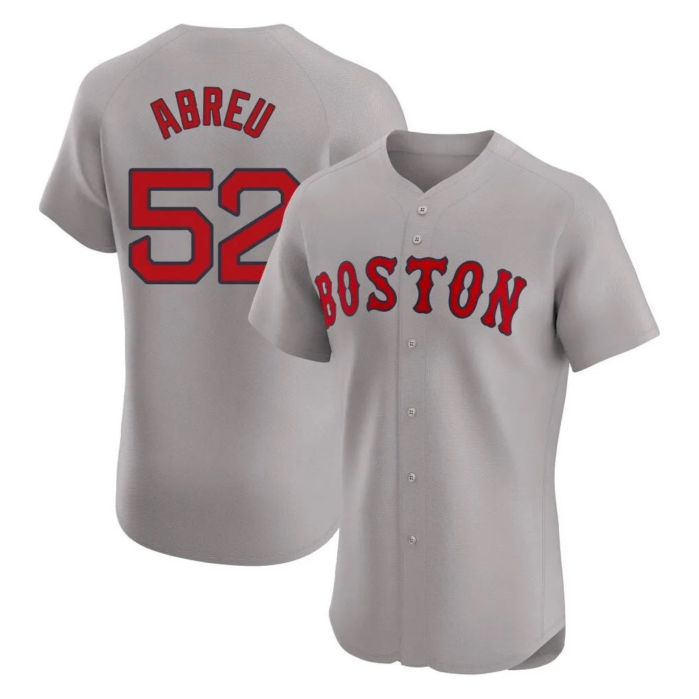 Elroe B.Red Sox #52 Wilyer Abreu Player Gray Road Limited Elite Home Game Stitched Jerseys