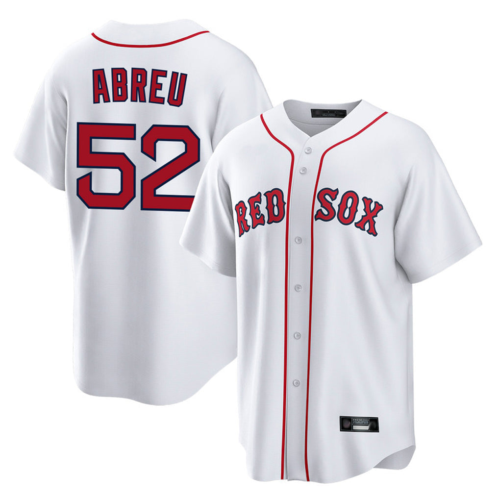 Elroe B.Red Sox #52 Wilyer Abreu Player White Home Game Stitched Jerseys