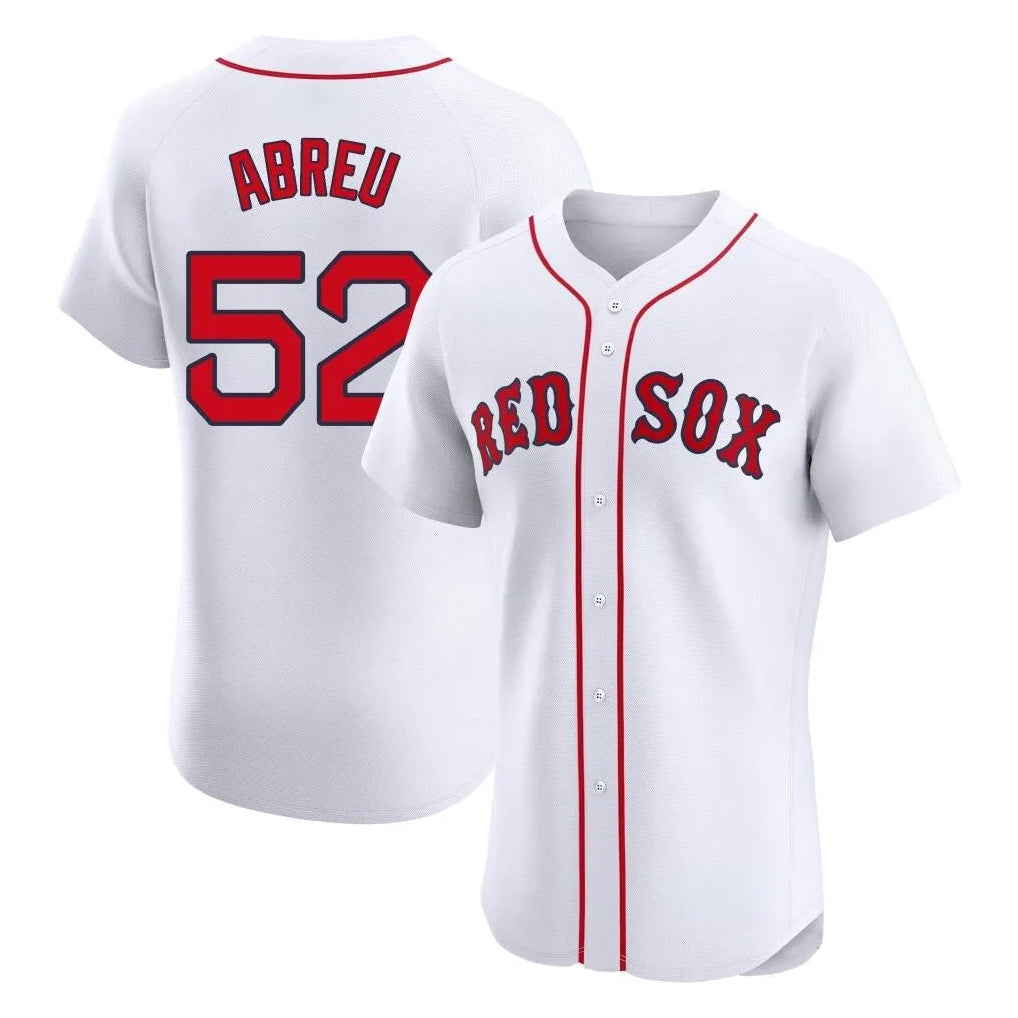 Elroe B.Red Sox #52 Wilyer Abreu Player White Limited Elite Home Game Stitched Jerseys