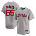 Elroe B.Red Sox #55 Ranger Su¡§¡érez Player Gray Road Limited Home Game Stitched Jerseys