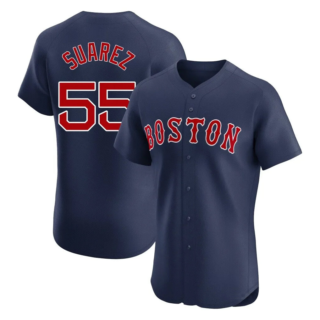 Elroe B.Red Sox #55 Ranger Su¡§¡érez Player Navy Limited Elite Home Game Stitched Jerseys